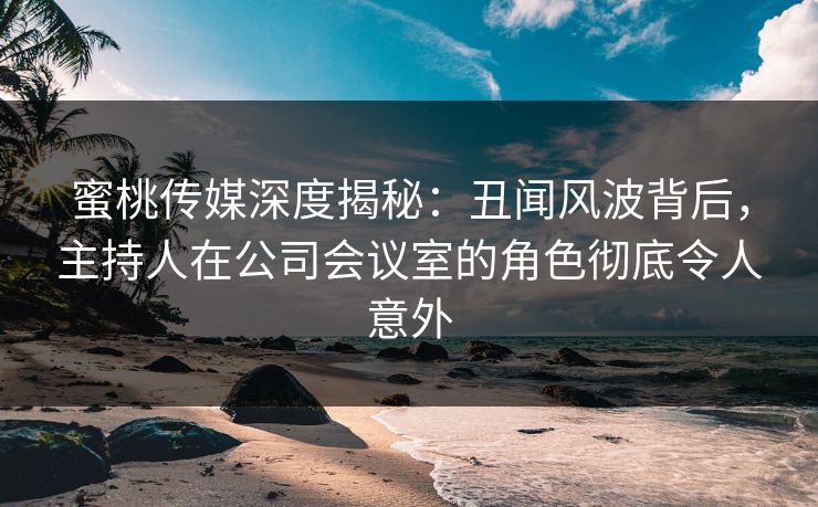 蜜桃传媒深度揭秘：丑闻风波背后，主持人在公司会议室的角色彻底令人意外