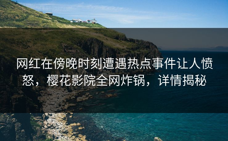 网红在傍晚时刻遭遇热点事件让人愤怒，樱花影院全网炸锅，详情揭秘