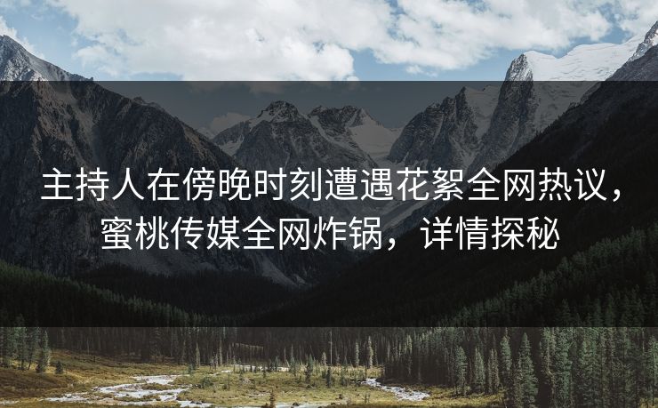 主持人在傍晚时刻遭遇花絮全网热议，蜜桃传媒全网炸锅，详情探秘