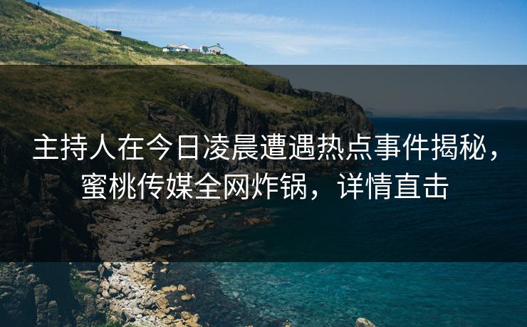 主持人在今日凌晨遭遇热点事件揭秘,蜜桃传媒全网炸锅,详情直击 主持人在今日凌晨遭遇热点事件揭秘,蜜桃传媒全网炸锅,详情直击
