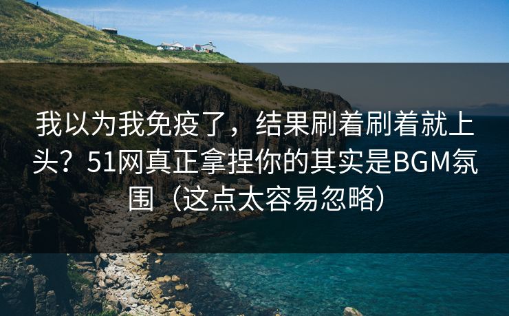 我以为我免疫了，结果刷着刷着就上头？51网真正拿捏你的其实是BGM氛围（这点太容易忽略）