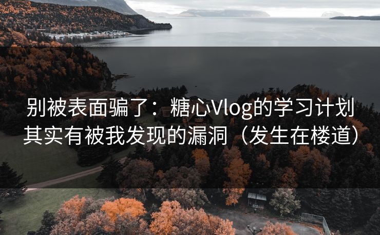别被表面骗了:糖心Vlog的学习计划其实有被我发现的漏洞(发生在楼道) 别被表面骗了:糖心Vlog的学习计划其实有被我发现的漏洞(发生在楼道)